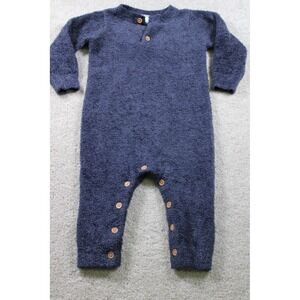 Modern Moments Gerber One Piece Romper Baby 12M Navy Blue‎ Fuzzy Snaps Soft